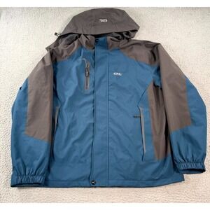 Diamond Candy Jacket Men's 2XL Blue‎ Polyester Lined Rain Coat Hooded Waterproof